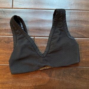 Five Dance-wear Black Ribbed V-Neck Bralette